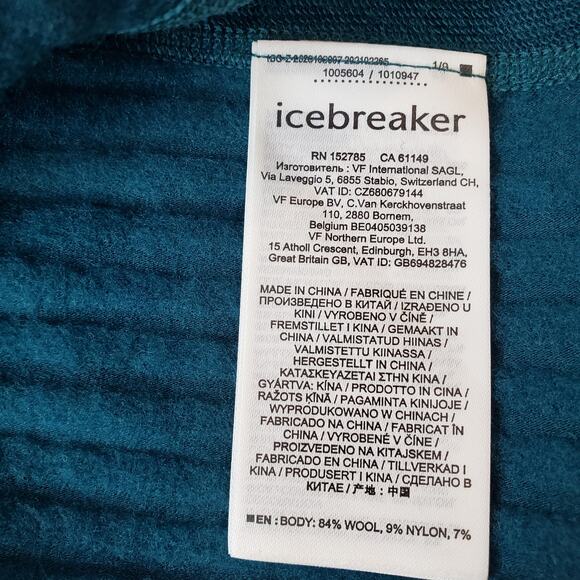 NWT ICEBREAKER RealFleece Descender LS Full Zip Wool Jacket Green Men's Large - Picture 9 of 16